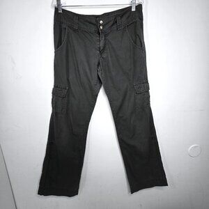 Sanctuary Dark Green Y2K Wide leg Cargo Pants Roll Tab